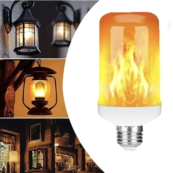 (2) LED flame fire bulbs, flickering orange - Picture 1 of 5